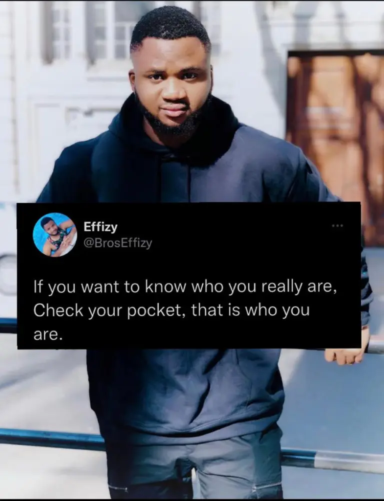 Bros Effizy Took to his twitter handle and stylishly Post a pics of advices